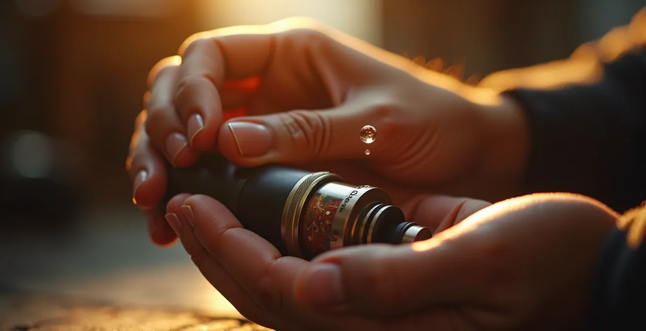 Démonstration de la technique d'amorçage d'une résistance pour e-liquide CBD