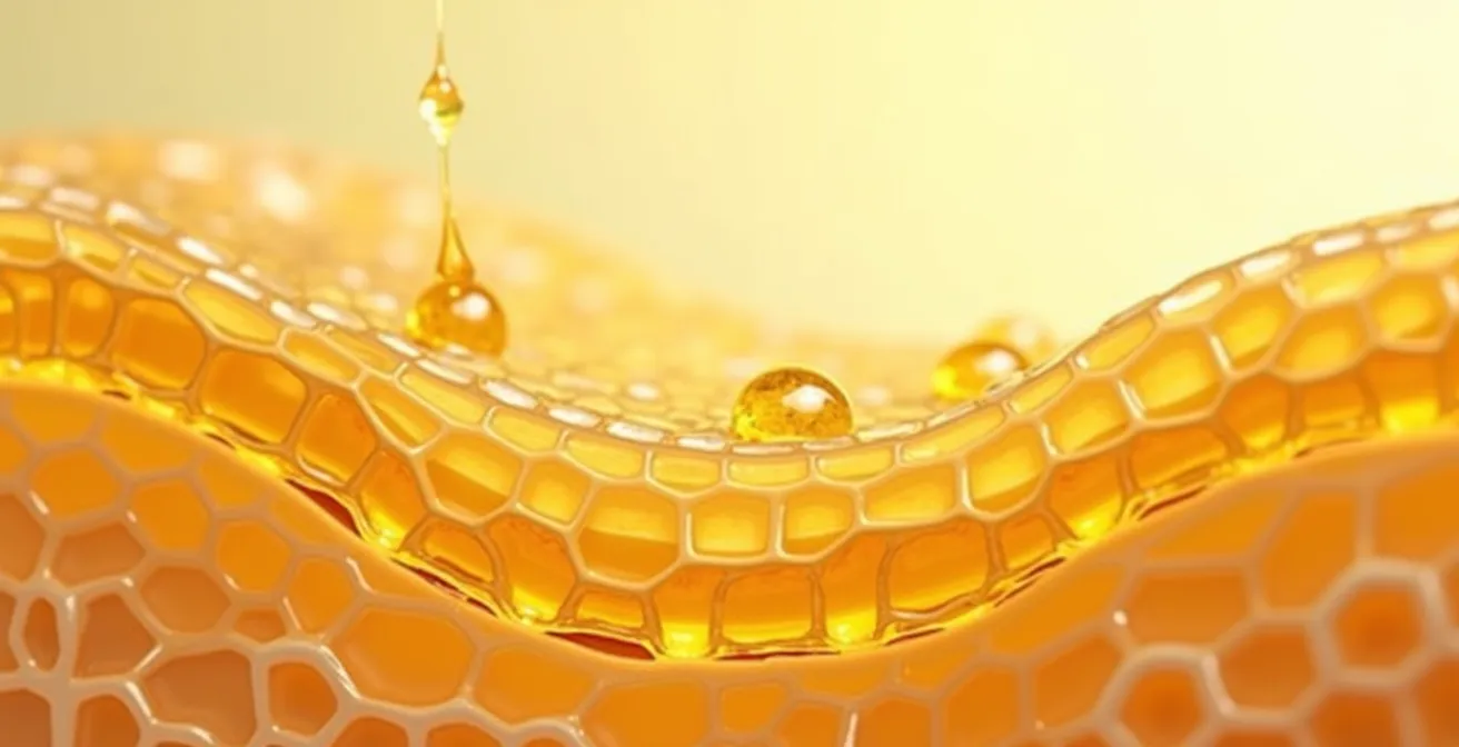 Vue microscopique de la barrière cutanée montrant l'action du CBD sur les céramides