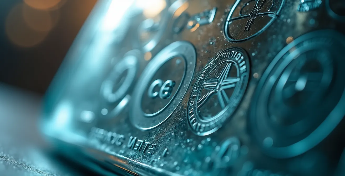 Étiquette de e-liquide avec symboles de certification et informations de sécurité