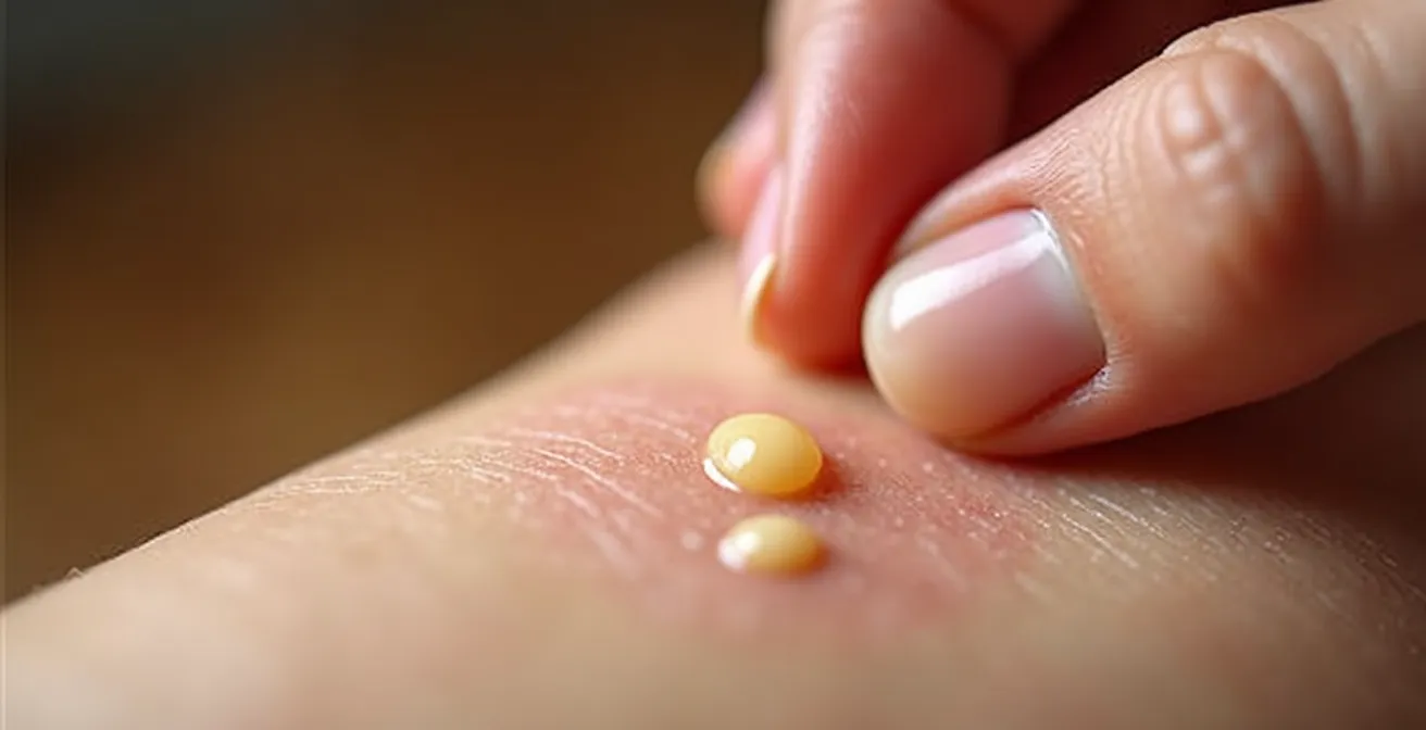 Technique de tamponnage délicat d'un baume CBD sur une plaque d'eczéma sans frottement