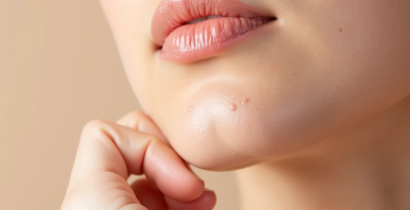 Gros plan sur une peau matifiée et équilibrée grâce aux soins au CBD